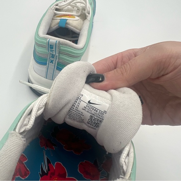 Air Max 97 Teal & Blue ‘Spring Floral' Mens Size 11 DQ7644-100 - Picture 7 of 10